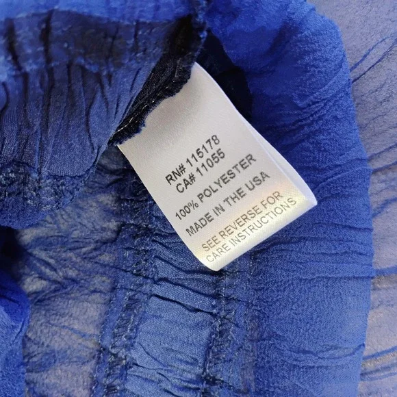 Komarov Sheer Cardigan Topper Women Small Blue Brooch Crinkle Mother Of Bride - Picture 7 of 11